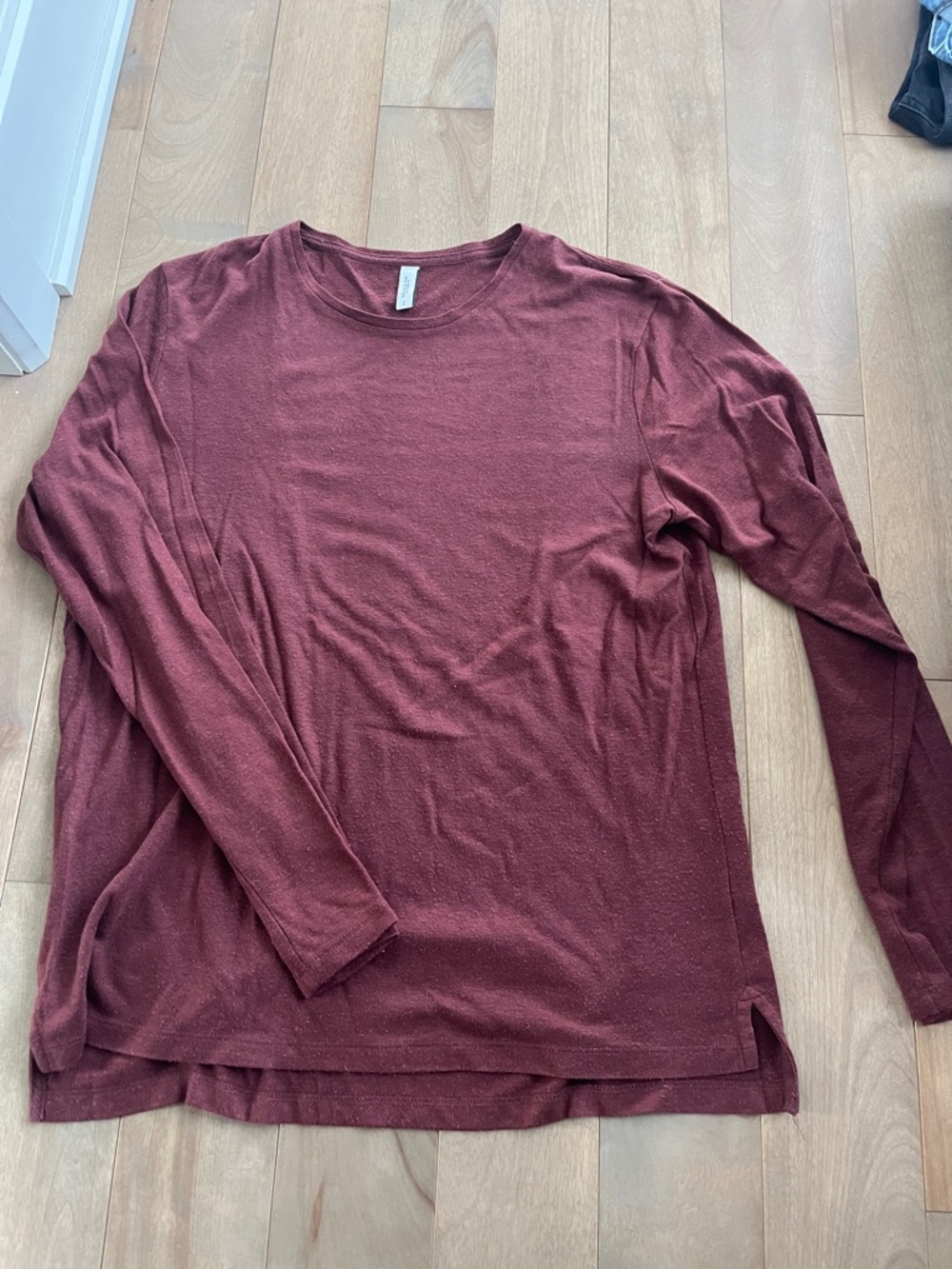 Frank & Oak Men's Long Sleeve Crewneck Shirt - Wine